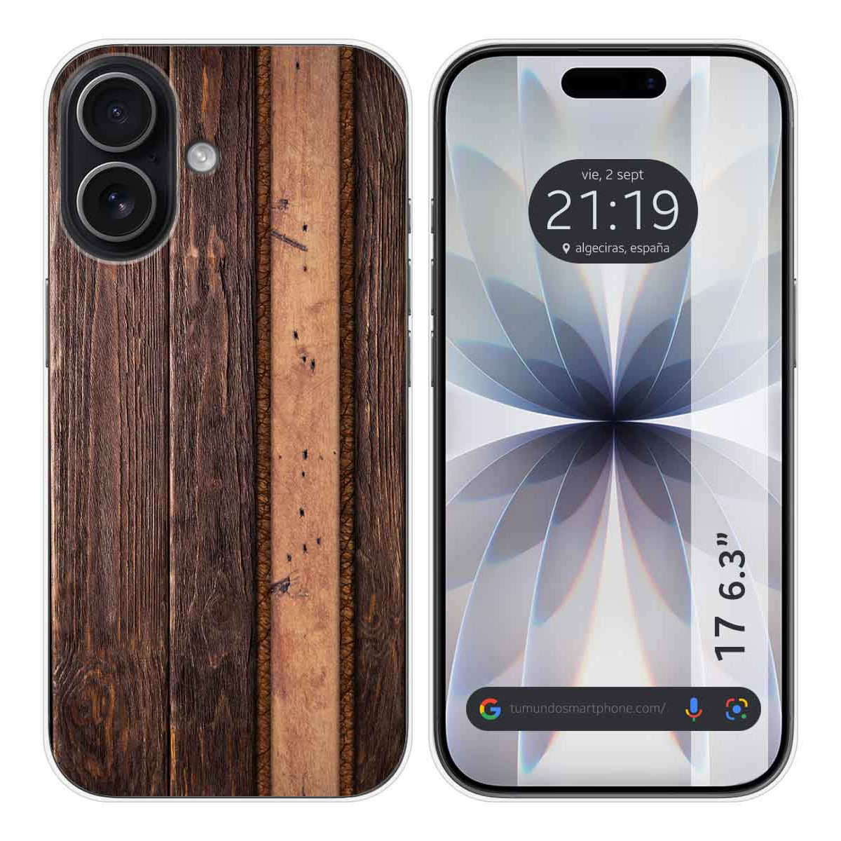 Funda Silicona para Iphone 17 (6.3) diseño Madera 05 Dibujos