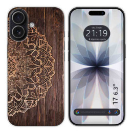 Funda Silicona para Iphone 17 (6.3) diseño Madera 06 Dibujos