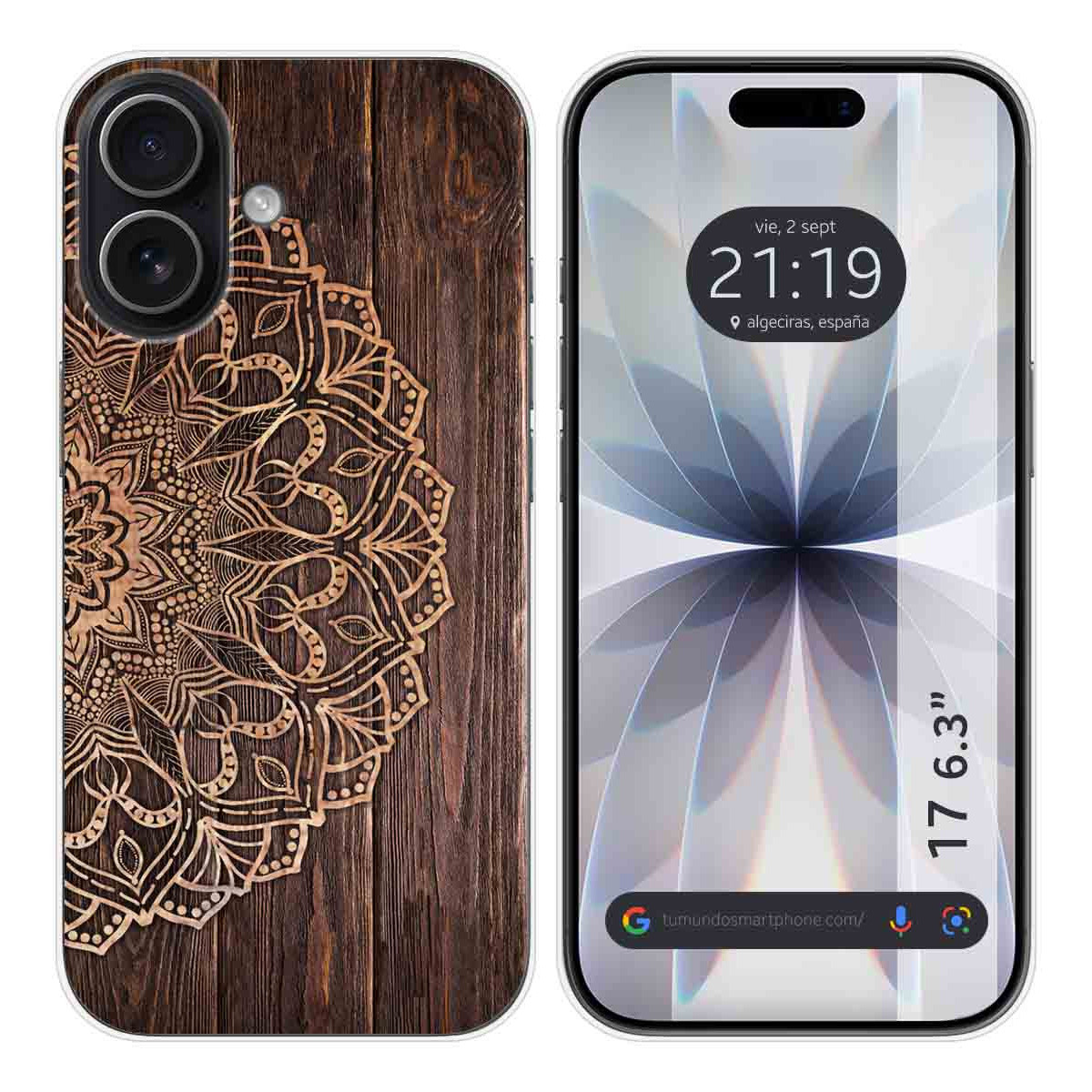 Funda Silicona para Iphone 17 (6.3) diseño Madera 06 Dibujos