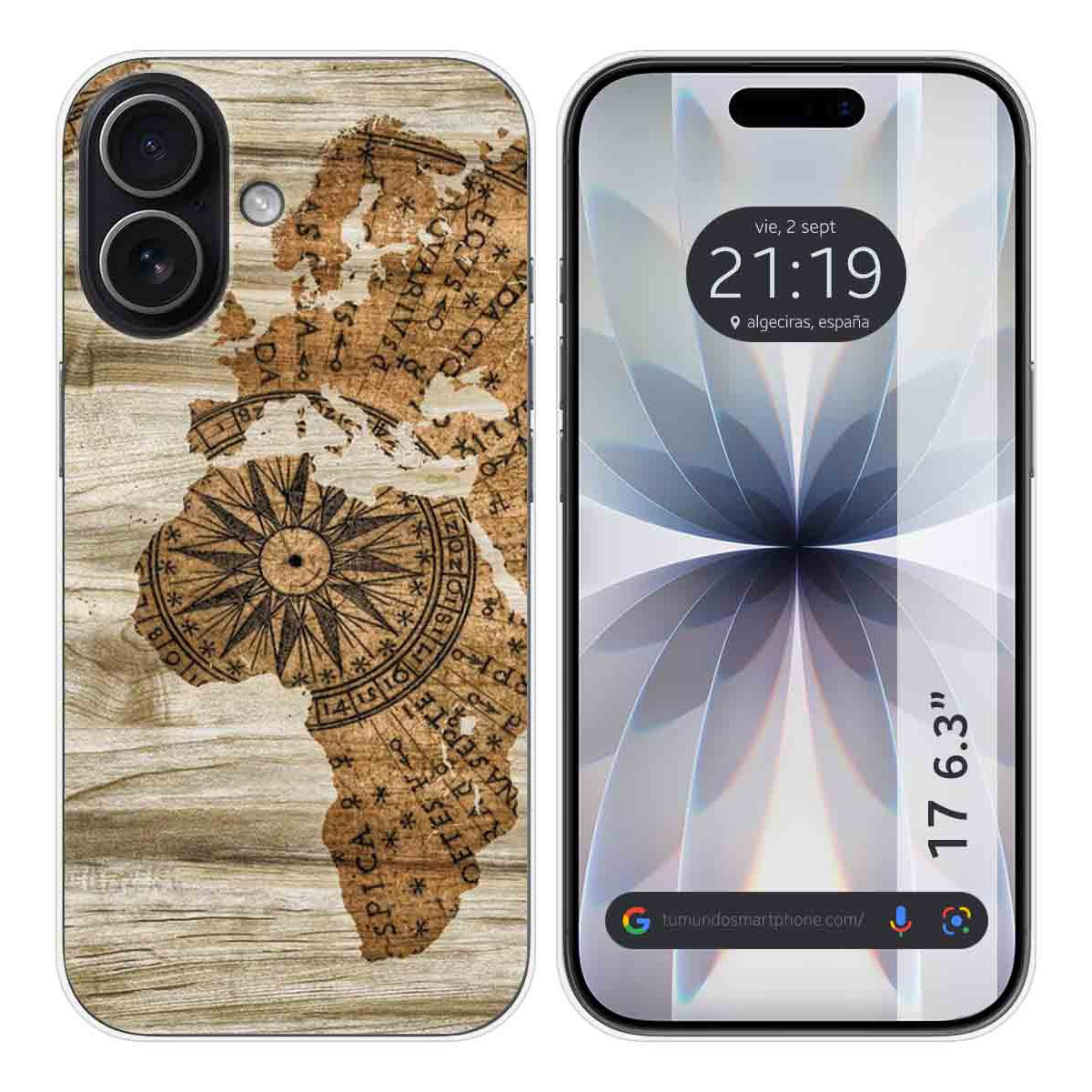 Funda Silicona para Iphone 17 (6.3) diseño Madera 07 Dibujos