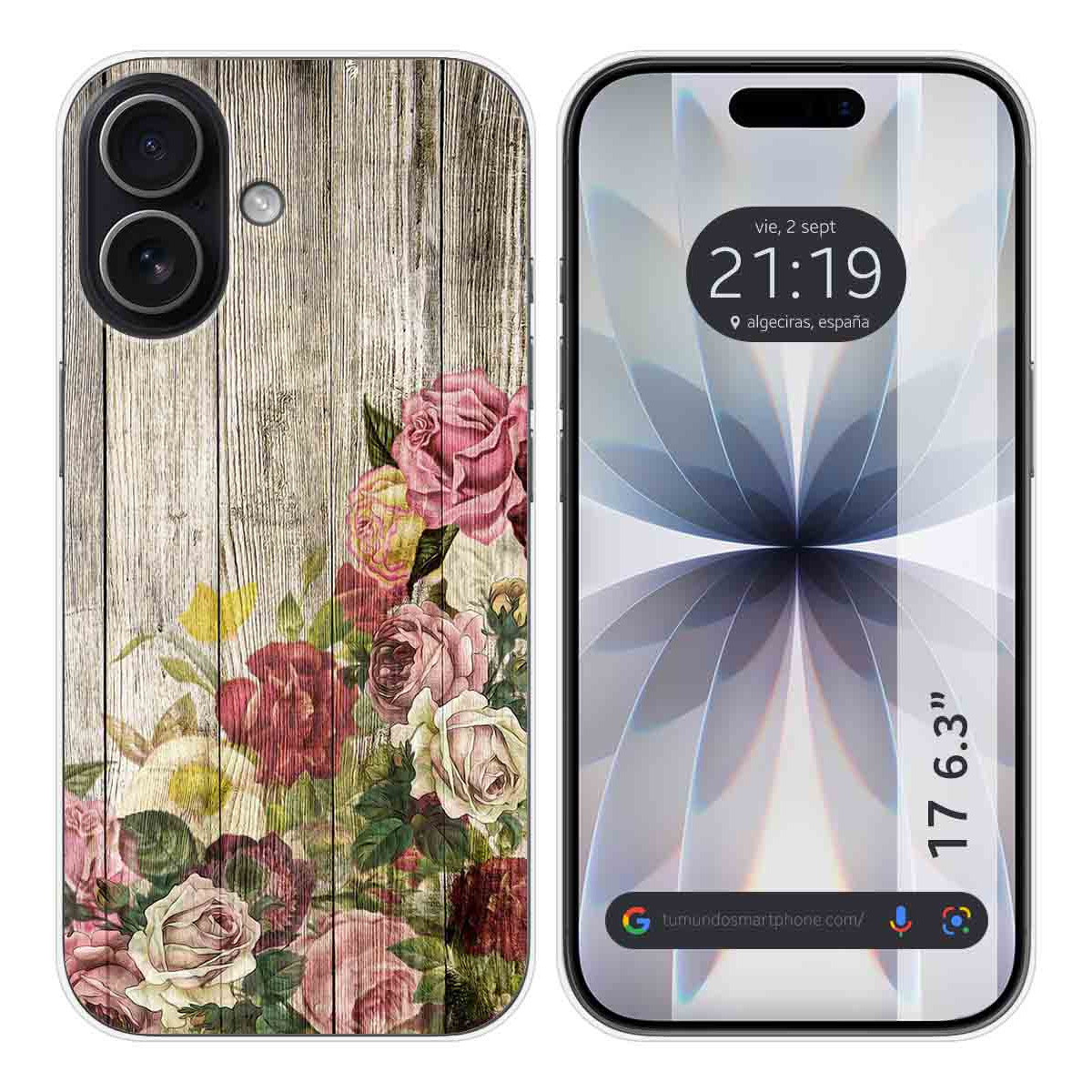 Funda Silicona para Iphone 17 (6.3) diseño Madera 08 Dibujos