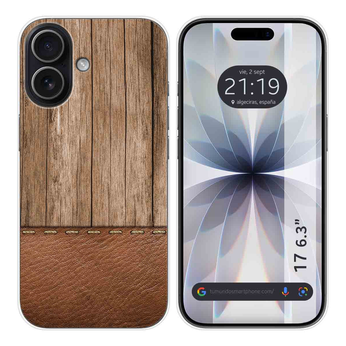 Funda Silicona para Iphone 17 (6.3) diseño Madera 09 Dibujos