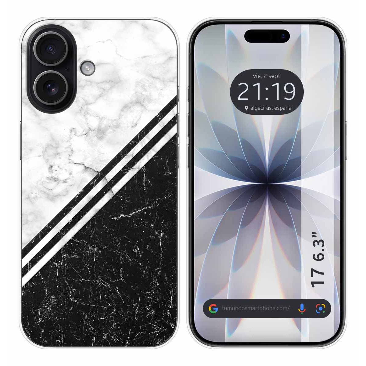 Funda Silicona para Iphone 17 (6.3) diseño Mármol 01 Dibujos