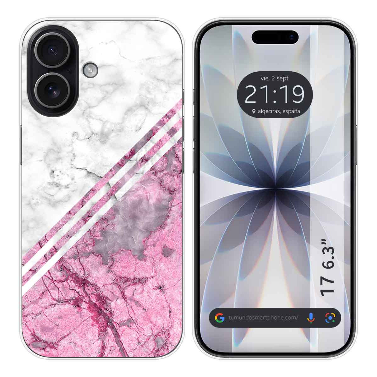 Funda Silicona para Iphone 17 (6.3) diseño Mármol 03 Dibujos