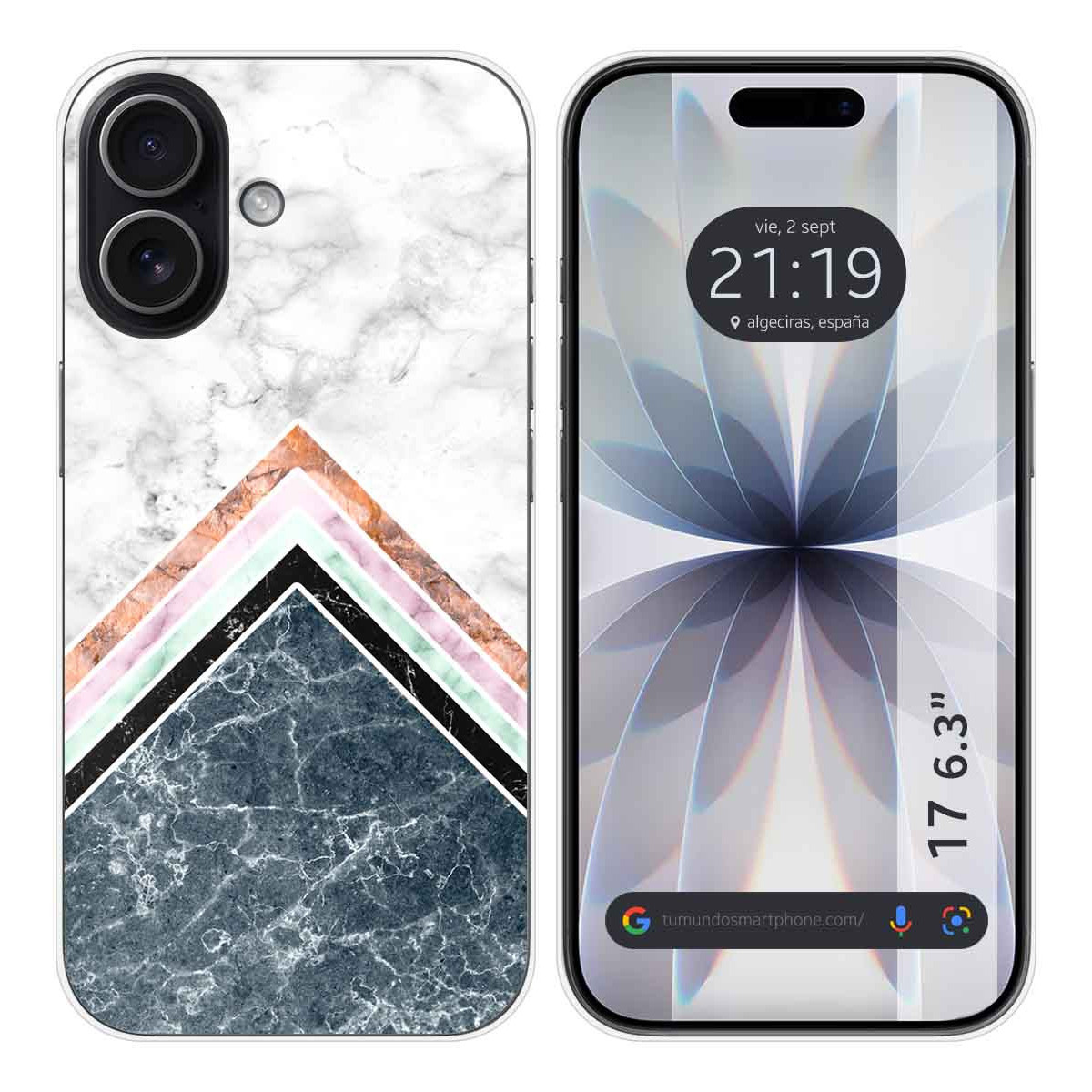 Funda Silicona para Iphone 17 (6.3) diseño Mármol 05 Dibujos