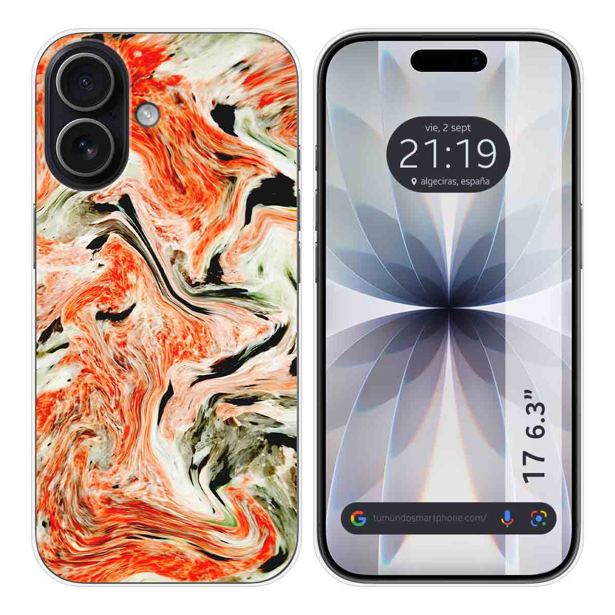 Funda Silicona para Iphone 17 (6.3) diseño Mármol 12 Dibujos