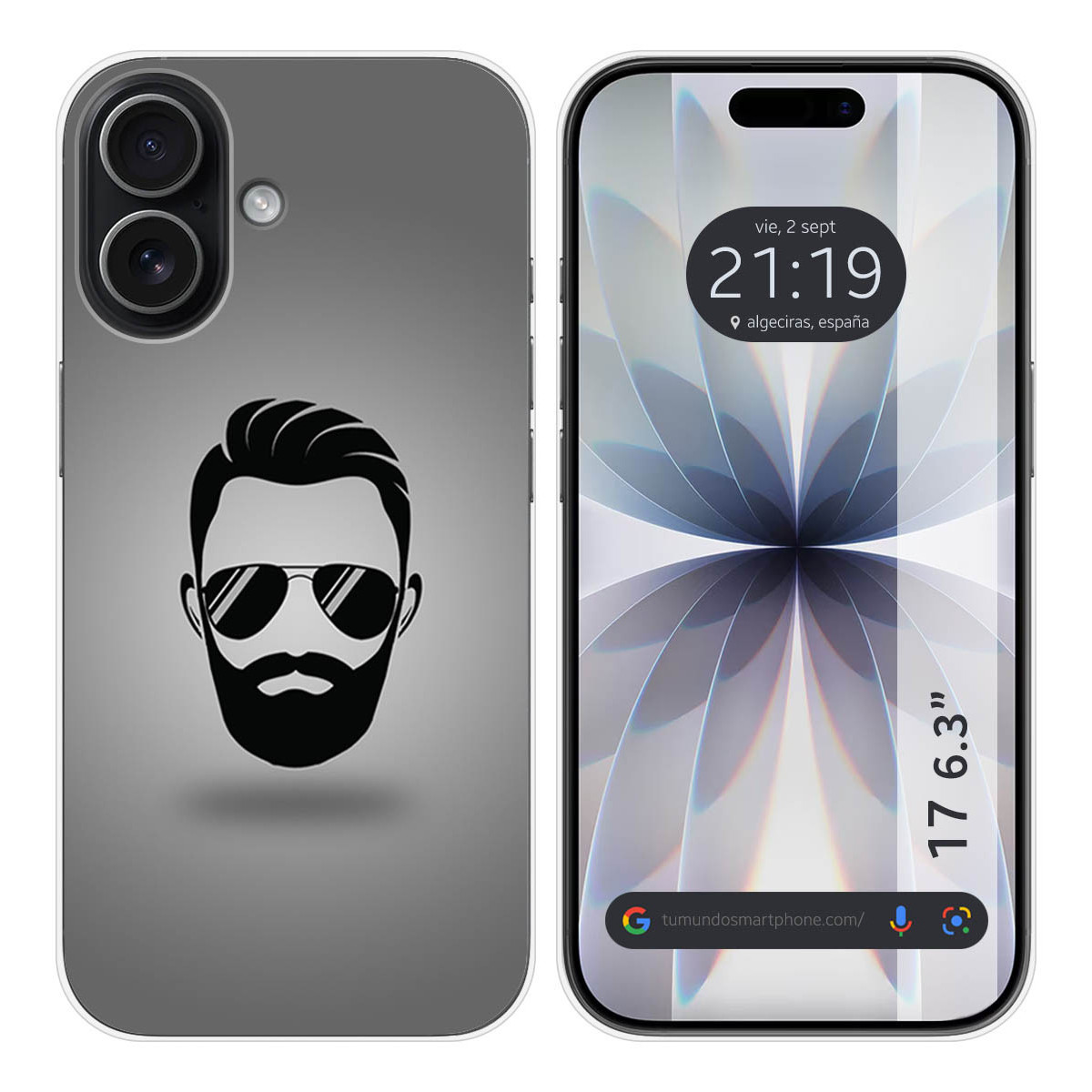 Funda Silicona para Iphone 17 (6.3) diseño Barba Dibujos