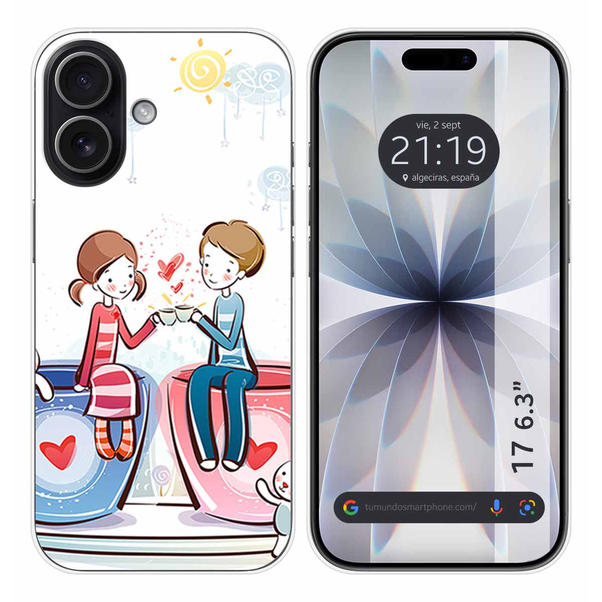 Funda Silicona para Iphone 17 (6.3) diseño Café Dibujos