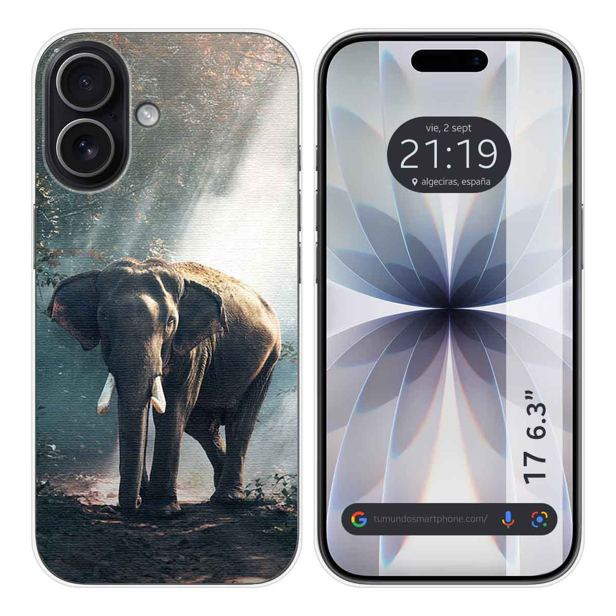 Funda Silicona para Iphone 17 (6.3) diseño Elefante Dibujos