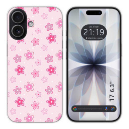 Funda Silicona para Iphone 17 (6.3) diseño Flores Dibujos