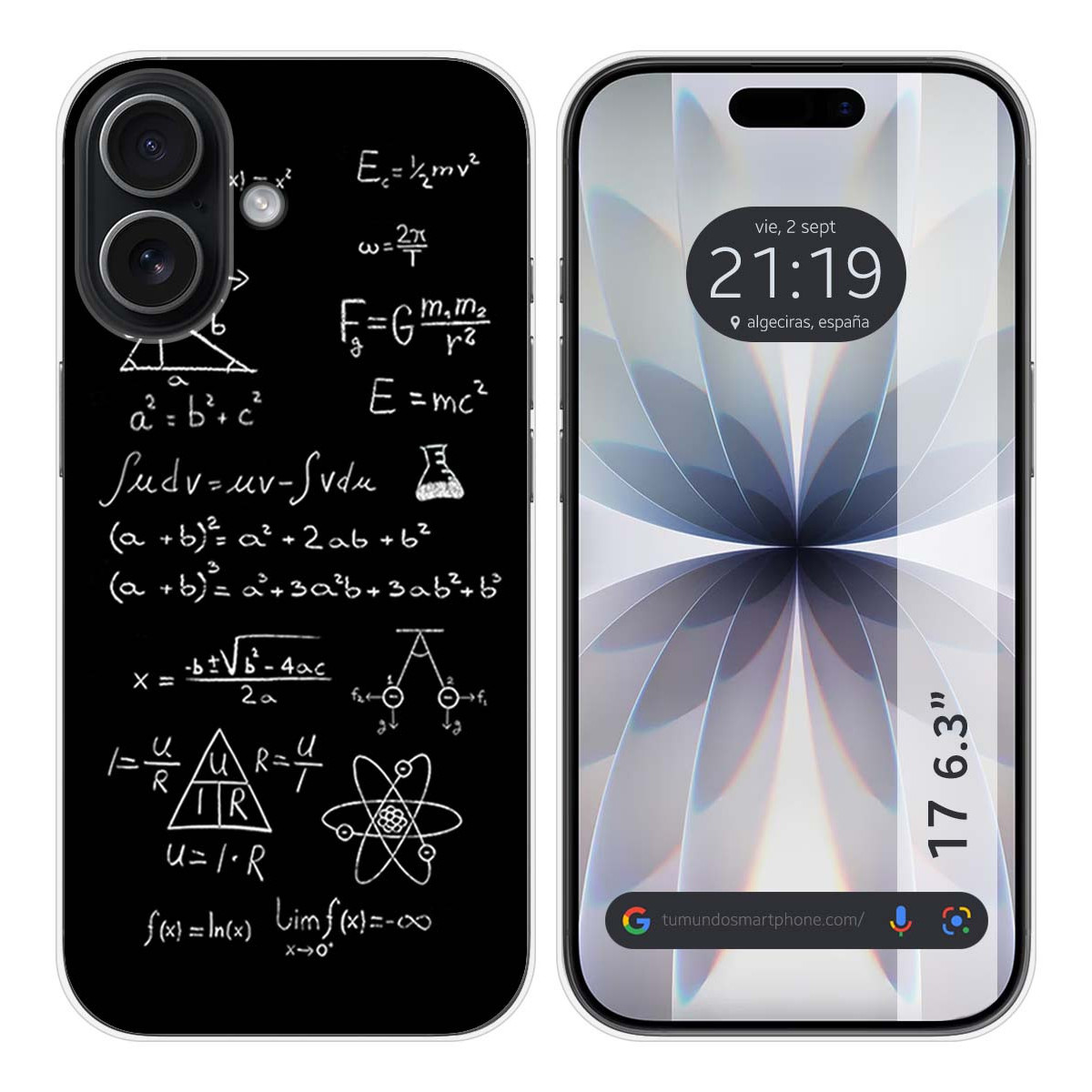 Funda Silicona para Iphone 17 (6.3) diseño Formulas Dibujos