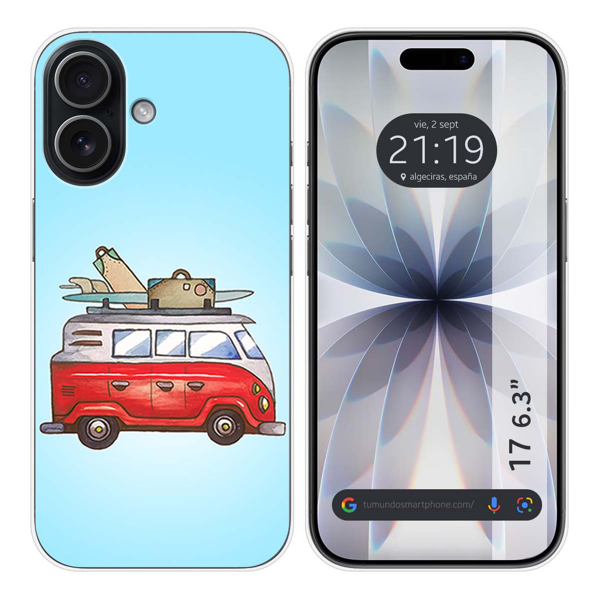 Funda Silicona para Iphone 17 (6.3) diseño Furgoneta Dibujos