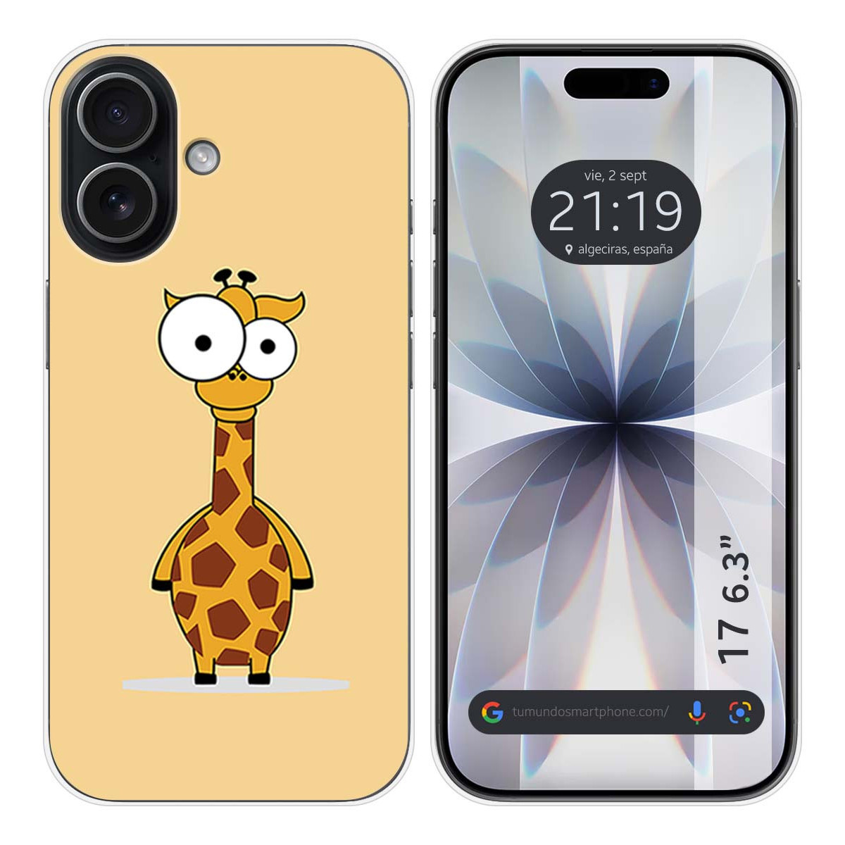 Funda Silicona para Iphone 17 (6.3) diseño Jirafa Dibujos