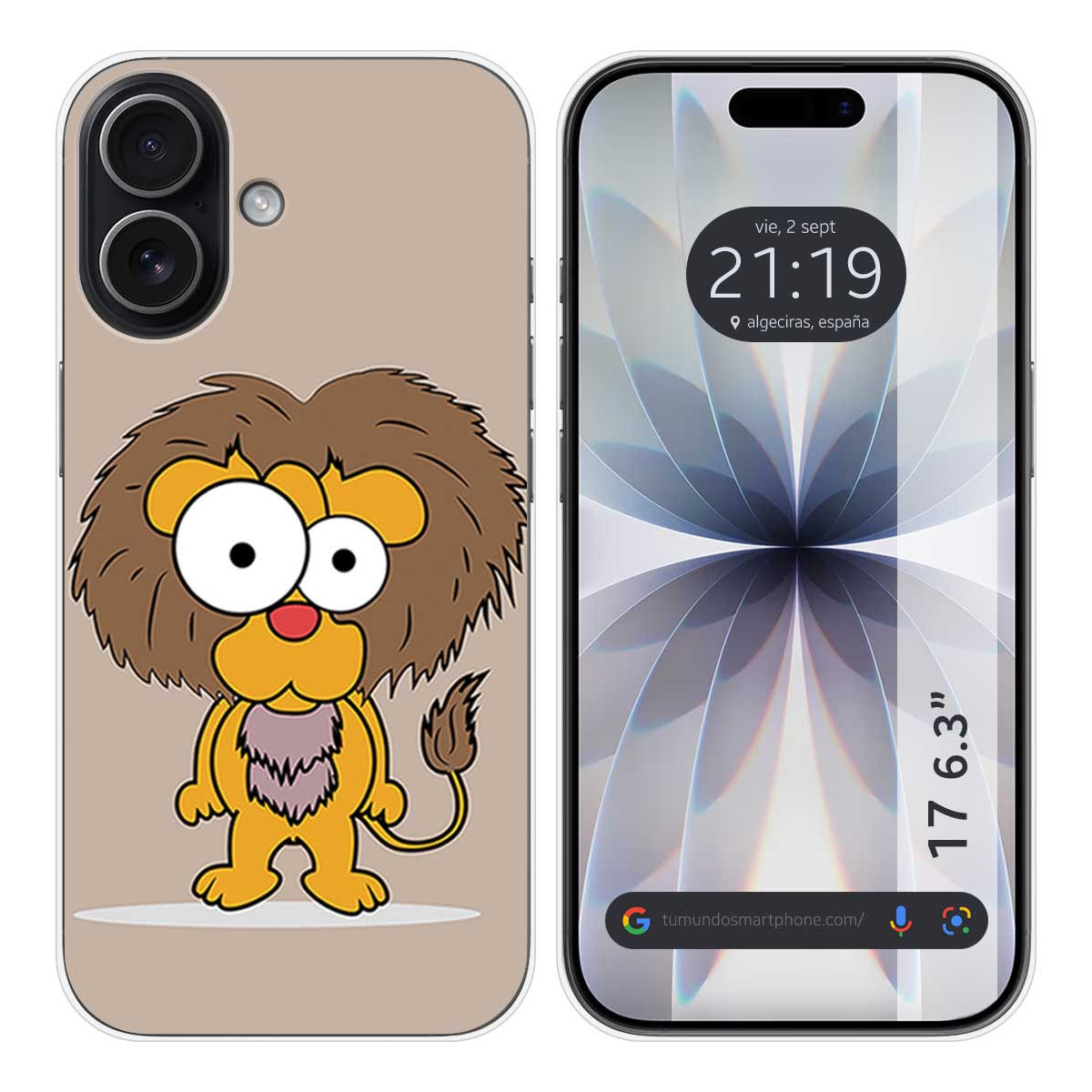 Funda Silicona para Iphone 17 (6.3) diseño Leon Dibujos