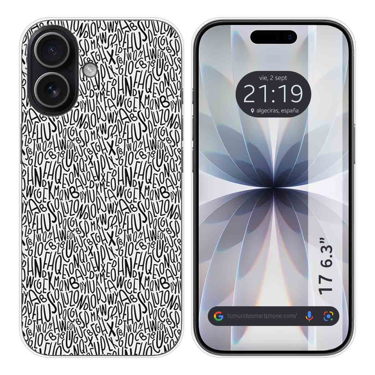 Funda Silicona para Iphone 17 (6.3) diseño Letras Dibujos