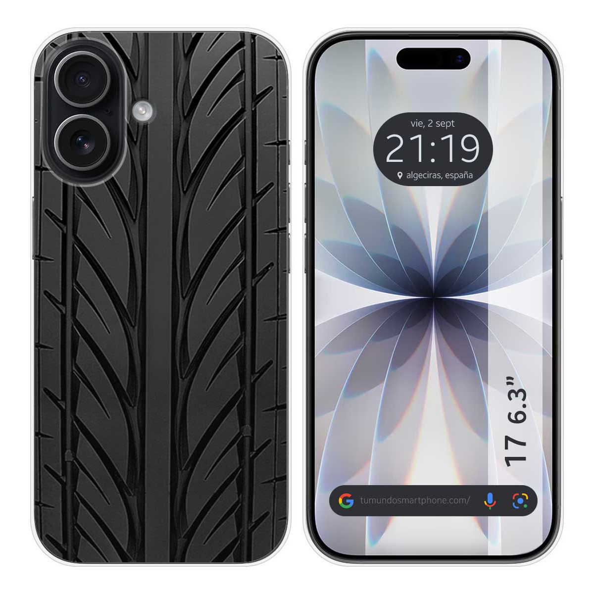 Funda Silicona para Iphone 17 (6.3) diseño Neumatico Dibujos