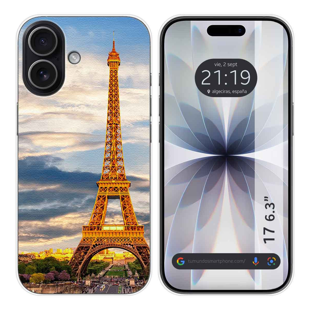 Funda Silicona para Iphone 17 (6.3) diseño Paris Dibujos