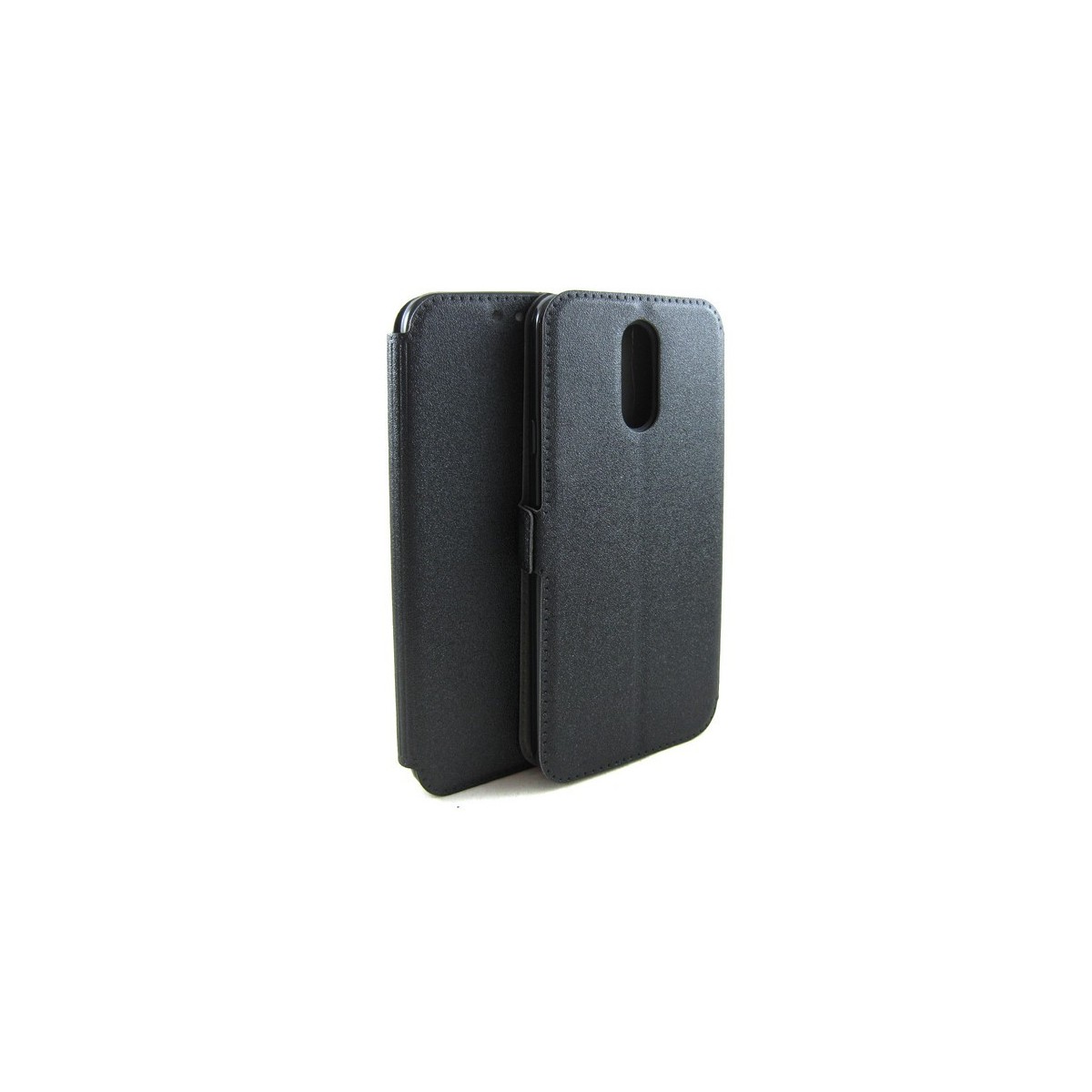 Funda Soporte Piel Negra para Lg Q7 Flip Libro