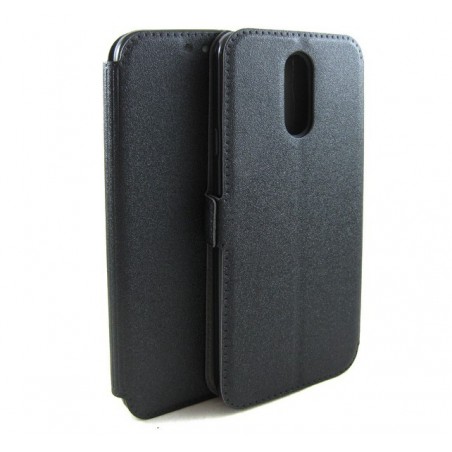 Funda Soporte Piel Negra para Lg Q7 Flip Libro