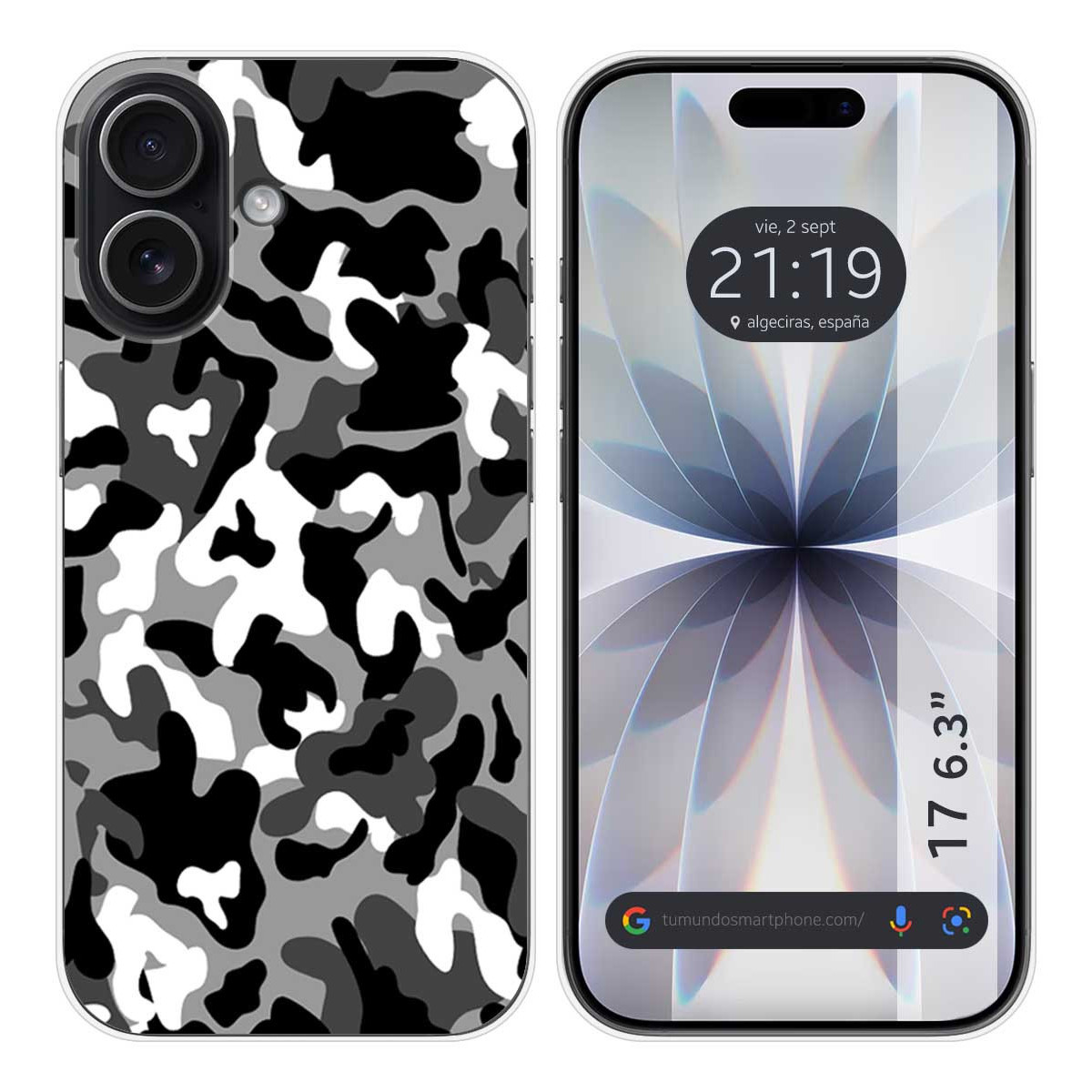 Funda Silicona para Iphone 17 (6.3) diseño Snow Camuflaje Dibujos