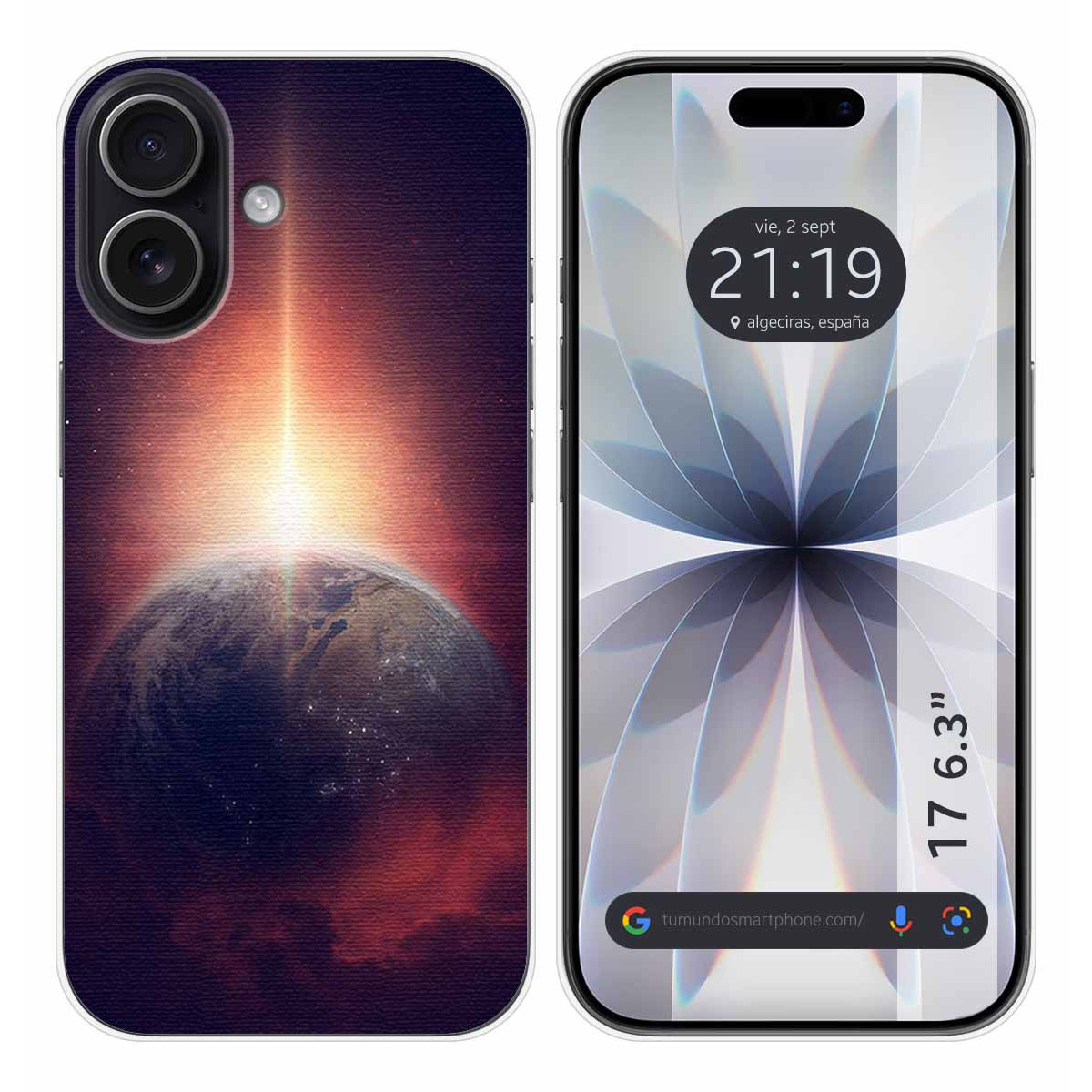 Funda Silicona para Iphone 17 (6.3) diseño Tierra Dibujos