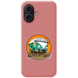 Funda Silicona Líquida Rosa para Iphone 17 (6.3) diseño Adventure Dibujos
