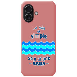 Funda Silicona Líquida Rosa para Iphone 17 (6.3) diseño Agua Dibujos