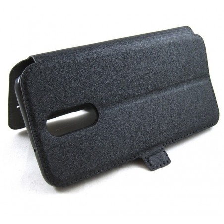 Funda Soporte Piel Negra para Lg Q7 Flip Libro