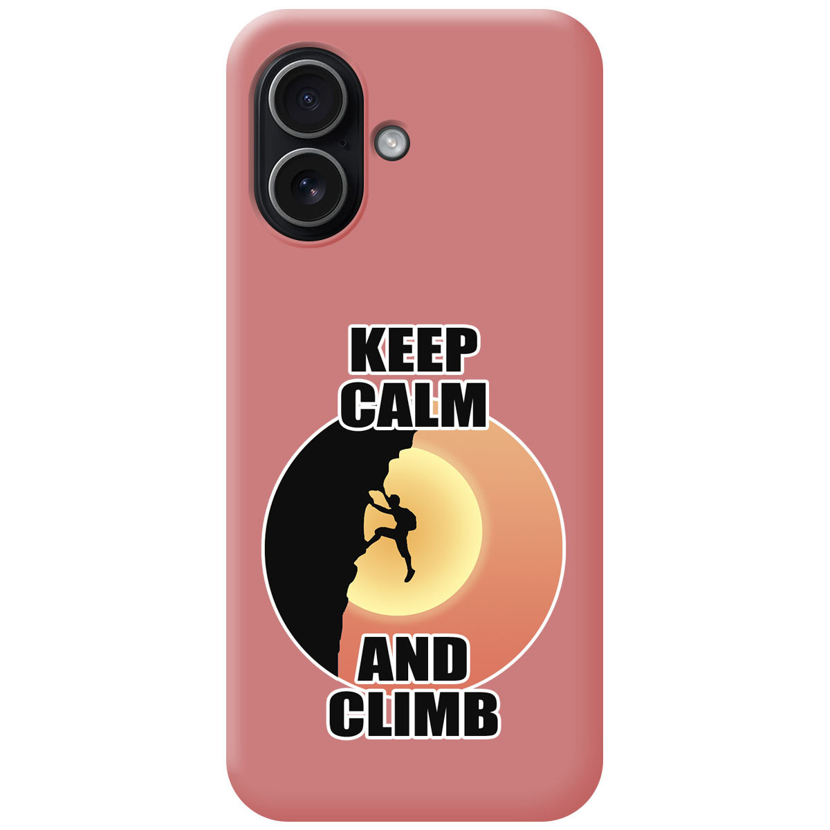 Funda Silicona Líquida Rosa para Iphone 17 (6.3) diseño Hombre Escalada Dibujos