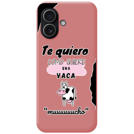 Funda Silicona Líquida Rosa para Iphone 17 (6.3) diseño Vaca Dibujos