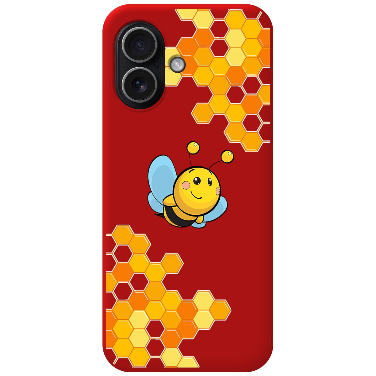 Funda Silicona Líquida Roja para Iphone 17 (6.3) diseño Abeja Dibujos