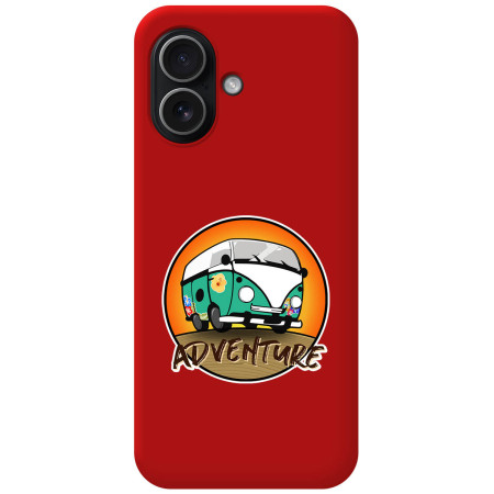 Funda Silicona Líquida Roja para Iphone 17 (6.3) diseño Adventure Dibujos