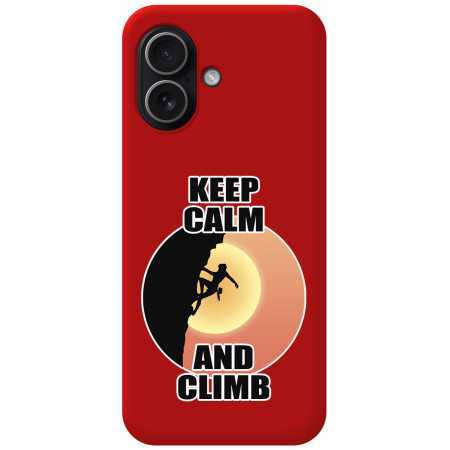 Funda Silicona Líquida Roja para Iphone 17 (6.3) diseño Mujer Escalada Dibujos