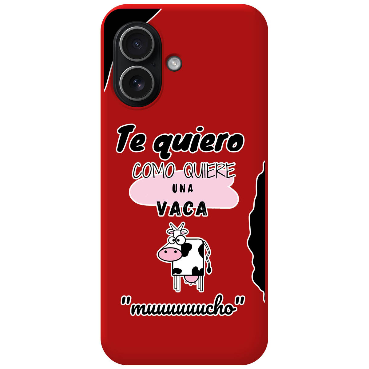 Funda Silicona Líquida Roja para Iphone 17 (6.3) diseño Vaca Dibujos