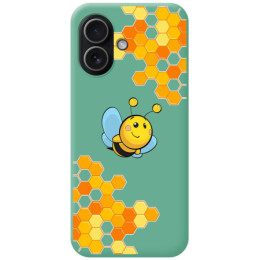 Funda Silicona Líquida Verde para Iphone 17 (6.3) diseño Abeja Dibujos