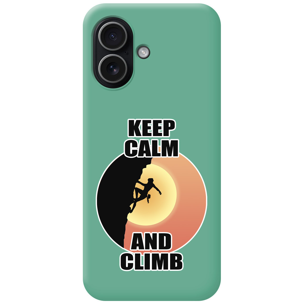 Funda Silicona Líquida Verde para Iphone 17 (6.3) diseño Mujer Escalada Dibujos