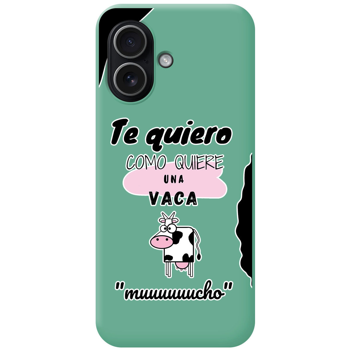 Funda Silicona Líquida Verde para Iphone 17 (6.3) diseño Vaca Dibujos