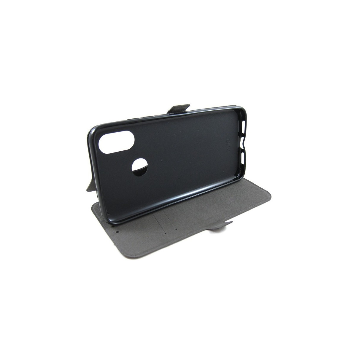 Funda Soporte Piel Negra para Xiaomi Mi 8 Flip Libro