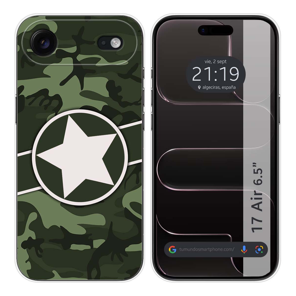 Funda Silicona para Iphone 17 Air (6.5) diseño Camuflaje 01 Dibujos