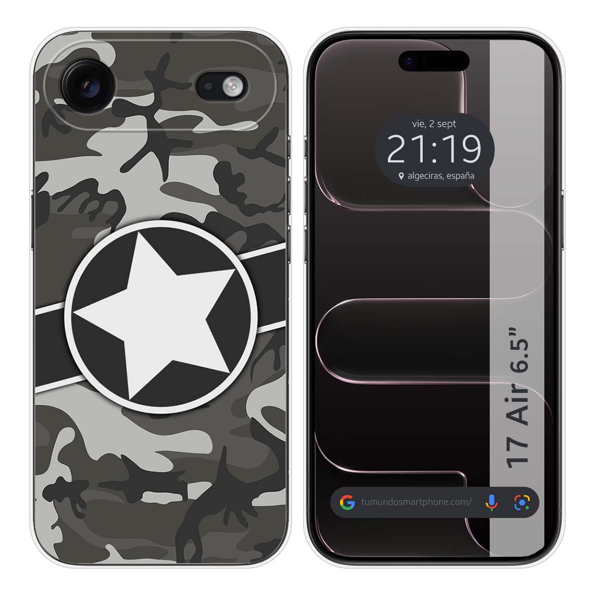 Funda Silicona para Iphone 17 Air (6.5) diseño Camuflaje 02 Dibujos