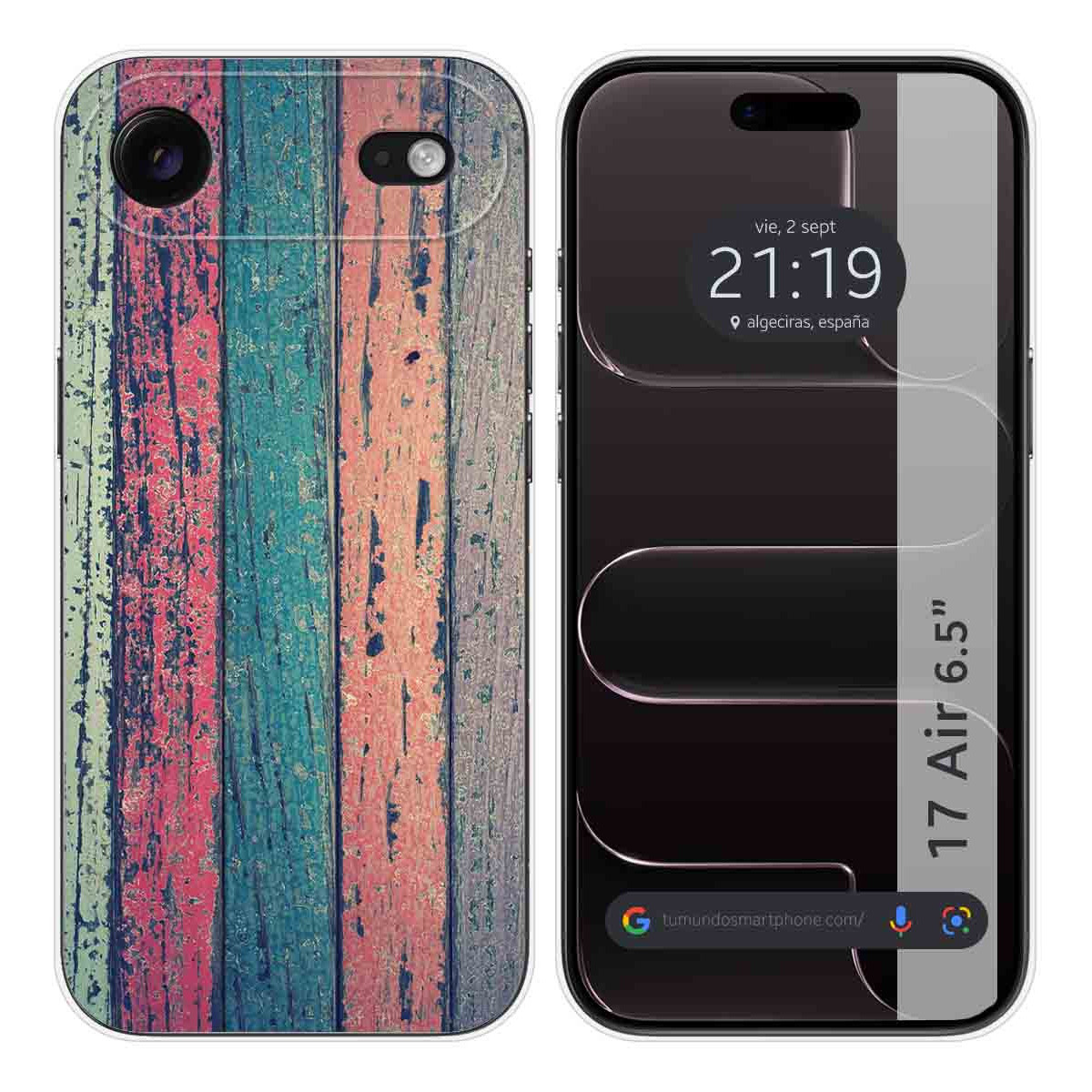 Funda Silicona para Iphone 17 Air (6.5) diseño Madera 10 Dibujos