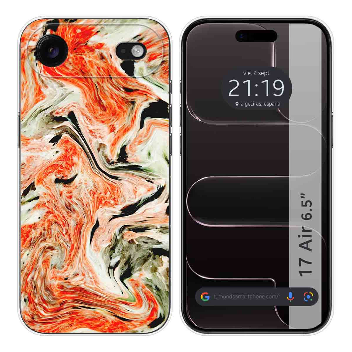 Funda Silicona para Iphone 17 Air (6.5) diseño Mármol 12 Dibujos