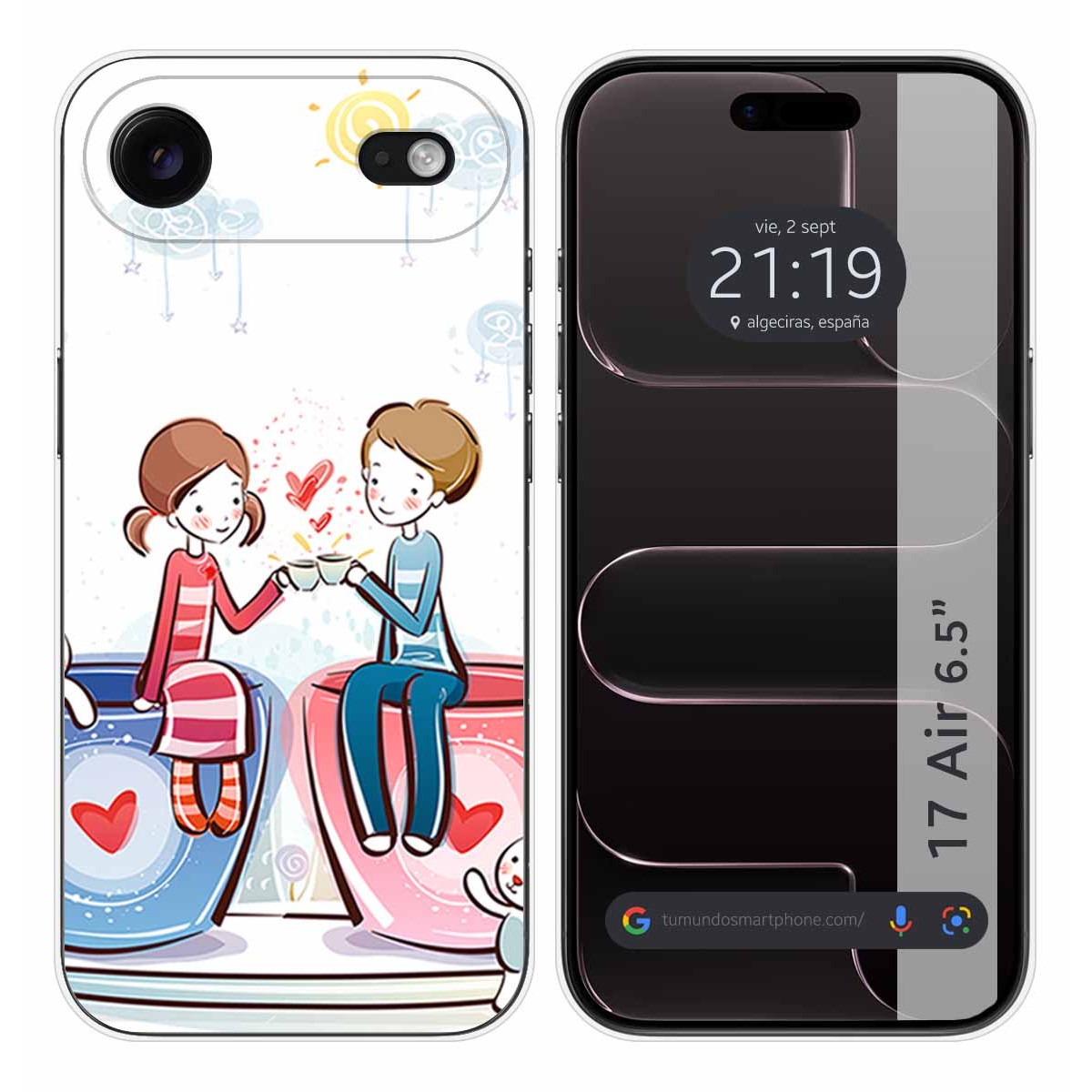 Funda Silicona para Iphone 17 Air (6.5) diseño Café Dibujos