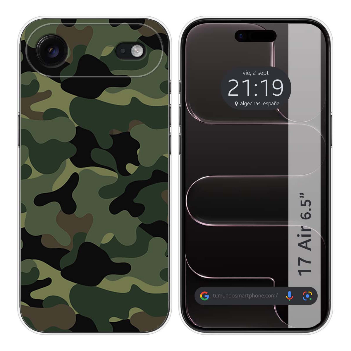 Funda Silicona para Iphone 17 Air (6.5) diseño Camuflaje Dibujos