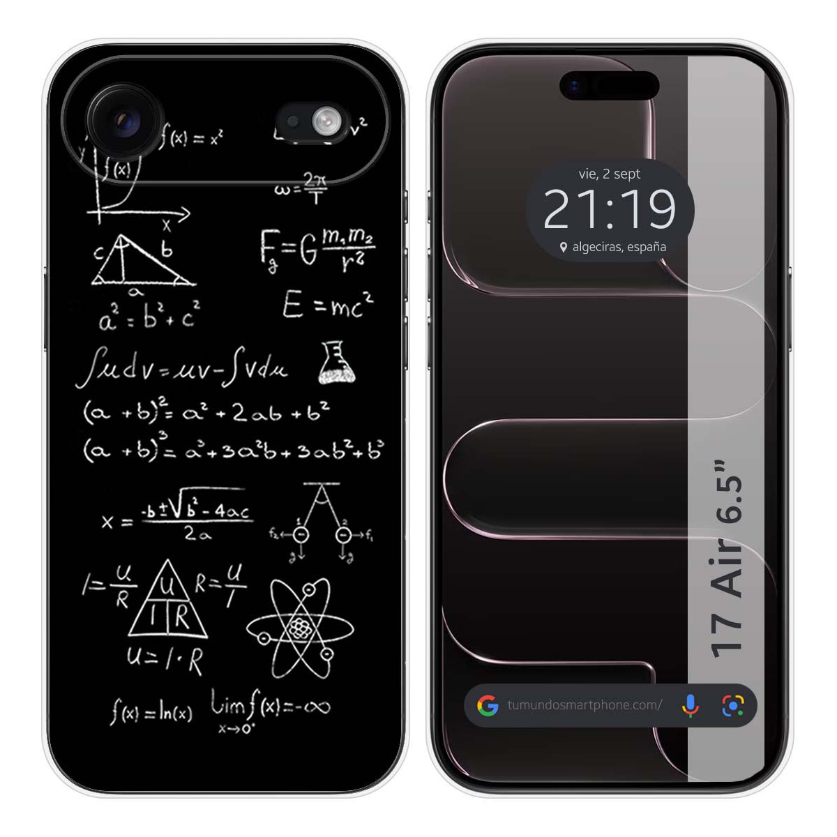 Funda Silicona para Iphone 17 Air (6.5) diseño Formulas Dibujos