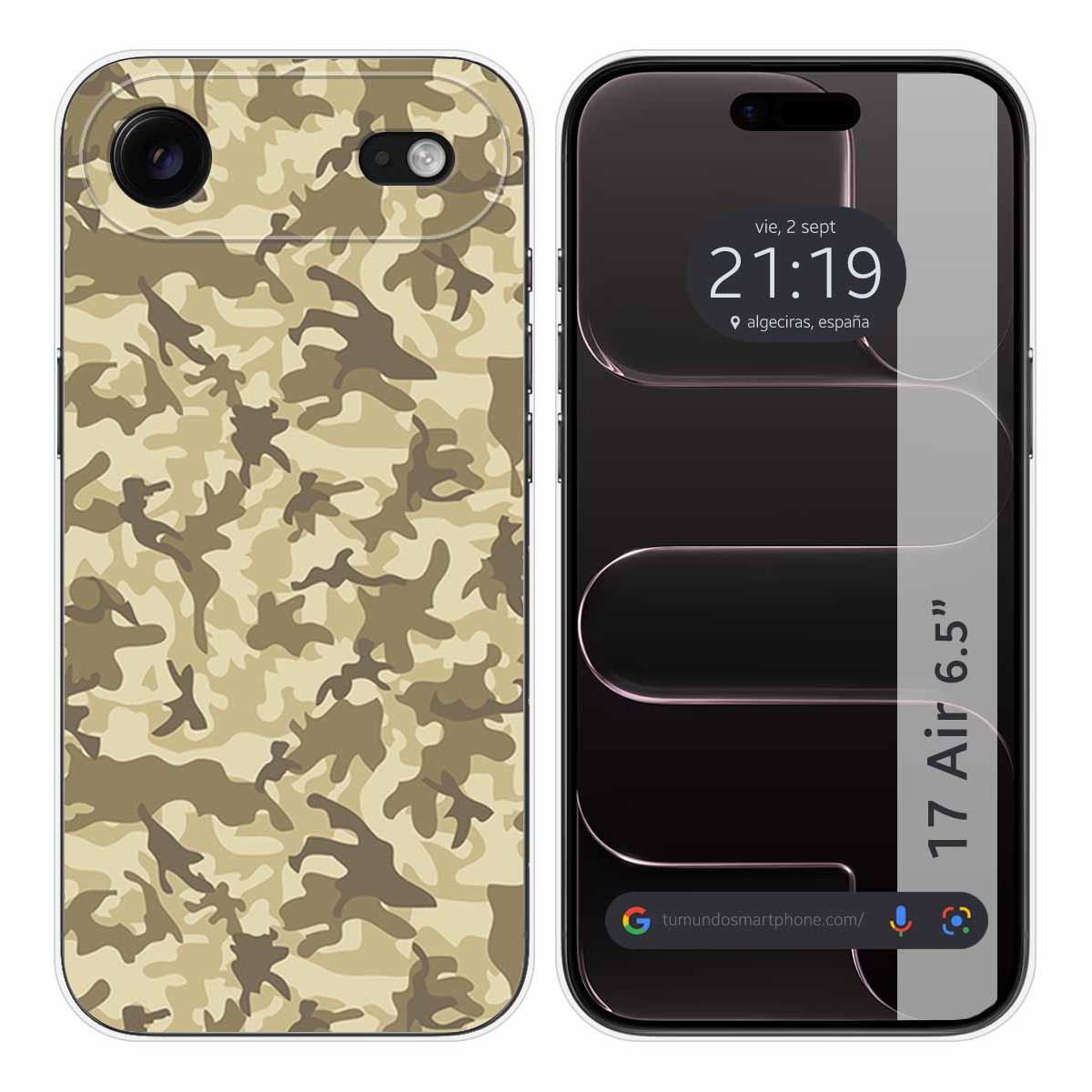 Funda Silicona para Iphone 17 Air (6.5) diseño Sand Camuflaje Dibujos