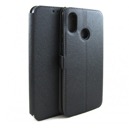 Funda Soporte Piel Negra para Xiaomi Mi Max 3 Flip Libro