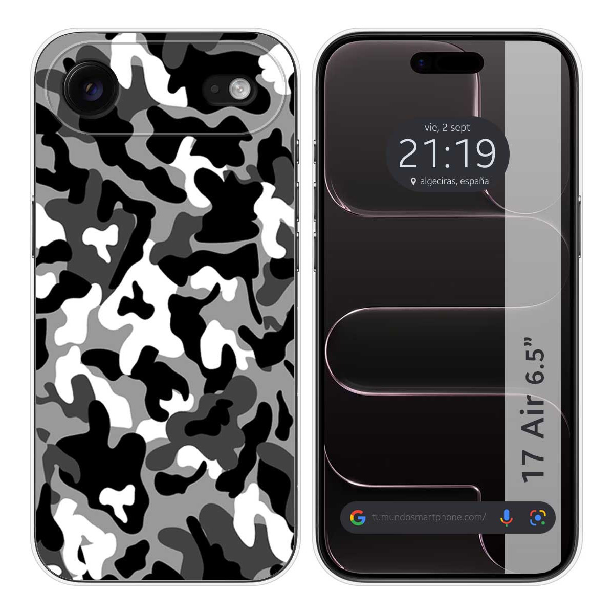 Funda Silicona para Iphone 17 Air (6.5) diseño Snow Camuflaje Dibujos
