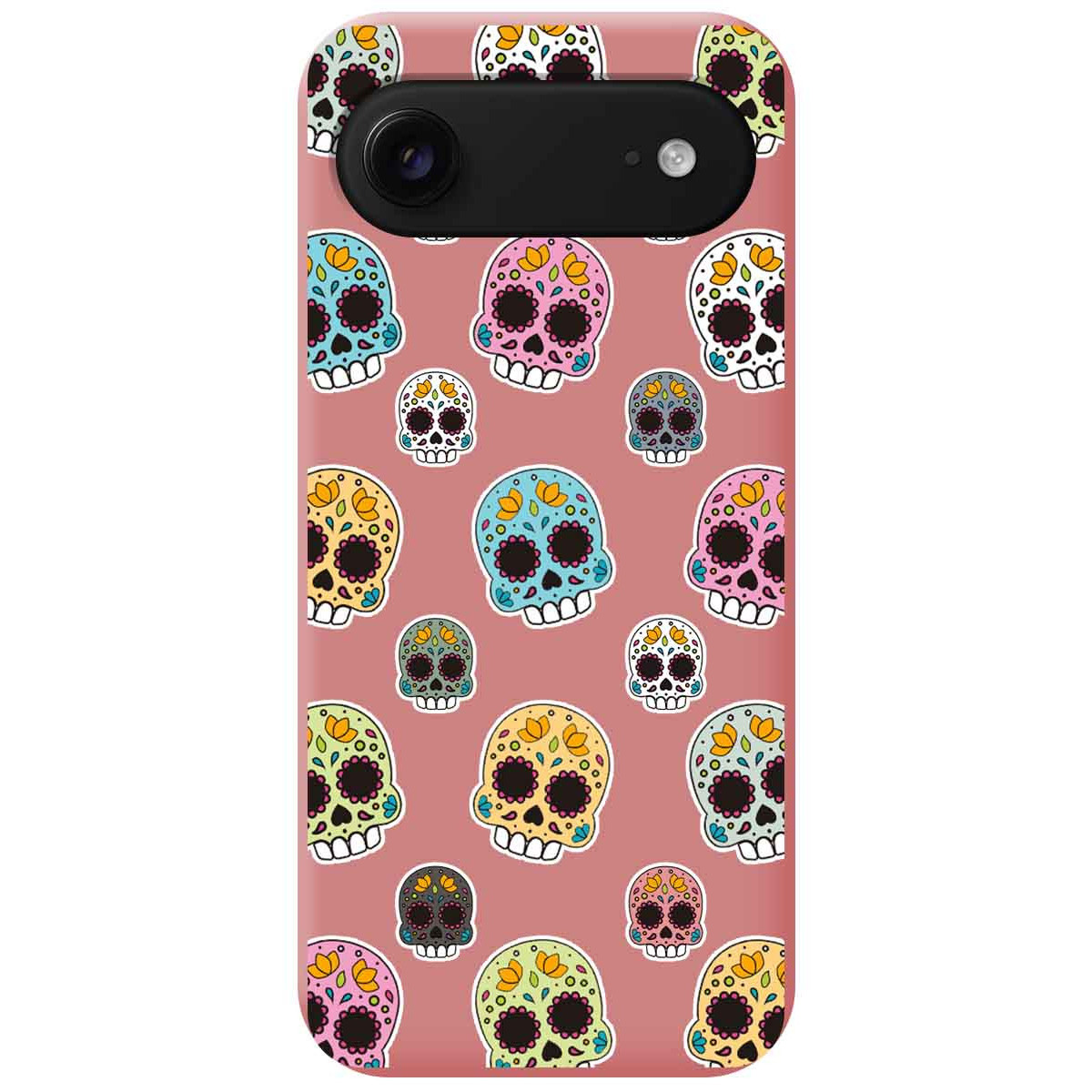 Funda Silicona Líquida Rosa para Iphone 17 Air (6.5) diseño Catrina Dibujos