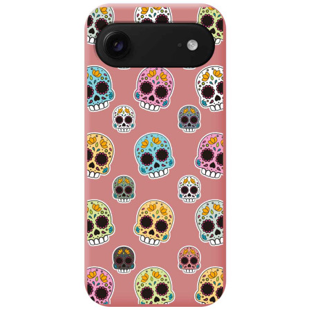 Funda Silicona Líquida Rosa para Iphone 17 Air (6.5) diseño Catrina Dibujos